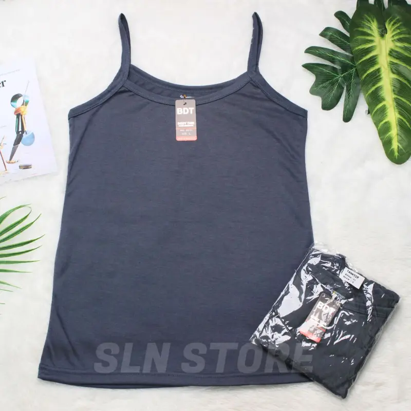TANKTOP PREMIUM WANITA BODYTHIN / SINGLET PEREMPUAN TALI KECIL TANK TOP L - XL - XXL Hitam Putih Navy Pink Tebal Nyaman 5