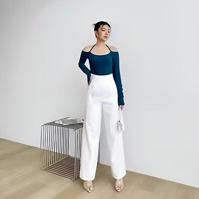 Diora Highwaist Kulot Pants Wanita - Loose & Straight Cut Celana Panjang Casual Cewek Dewasa Basic Simple Formal 5