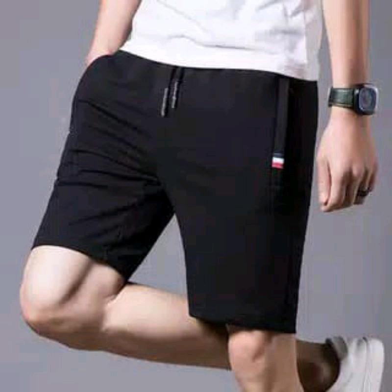 BIG PROMO 4 pcs 90 ribu celana pendek babytery saku resleting pria dewasa remaja Distro Cowok Jumbo Casual Santai Hitam nyaman keren Navy Muda Shorts Katun Kain Boxer Lembut Karet 1