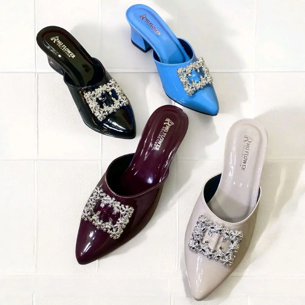 Sepatu Hak Tinggi Wanita Winda Kondangan Wisuda Bugandi Hitam - Heels, Shoes, High