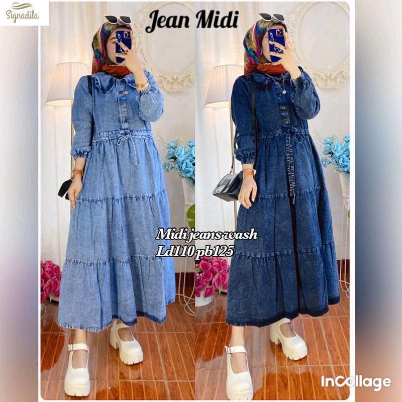 GAMIS JEANS MESYA DADA SERUT WANITA TERBARU Dress Lebaran Dewasa Remaja Muslim Maxi Pesta Mewah 4