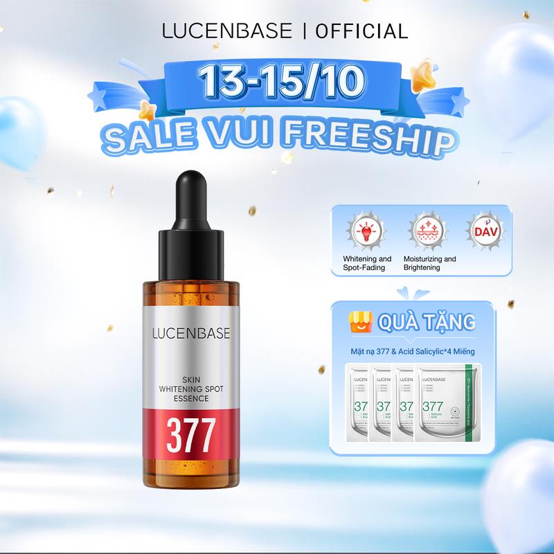 [LIVE Mua 1 Tặng 4 Miếng]Hiệu Quả Làm Trắng Da 100% Serum LUCENBASE 377 Dưỡng Trắng Sáng Da, Giảm Thâm Nám, Cấp Ẩm & Phục Hồi Da 30ml