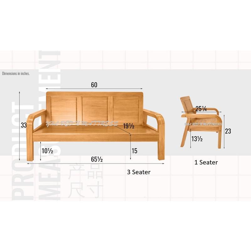 YHL New Fully Solid Wood Sofa 3