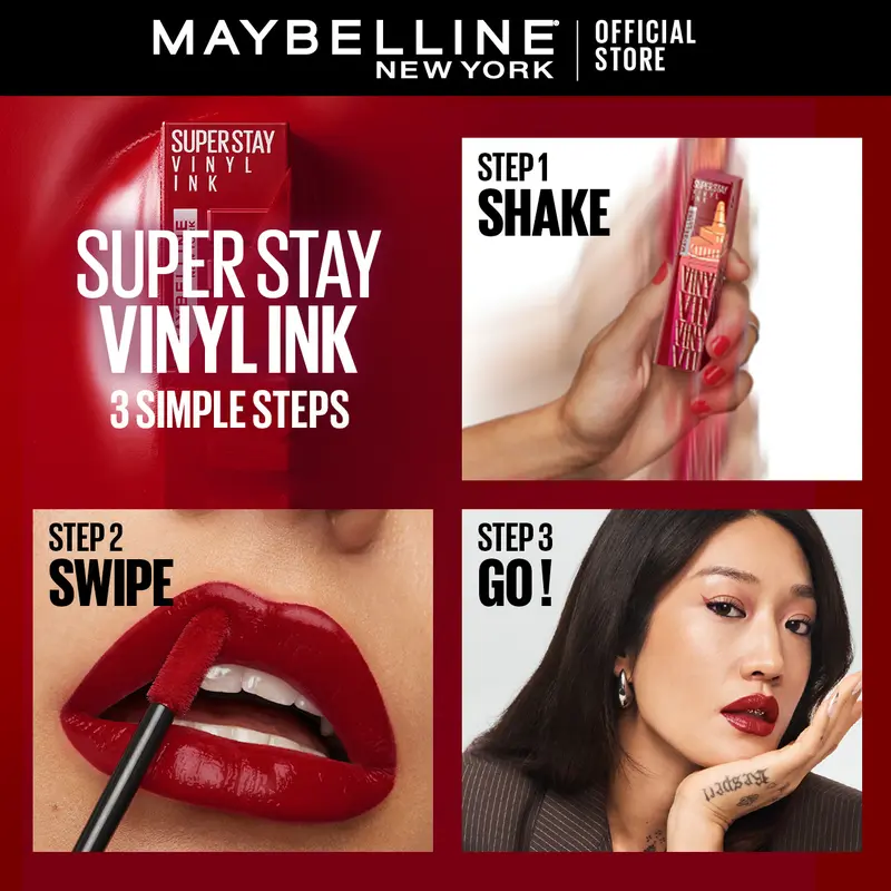 [PROMO GAJIAN] MAYBELLINE Superstay Vinyl Ink 4.2 ml - Shiny Pigmented Liquid Lipstik Lipstick Make Up Lipcream Longlasting 7