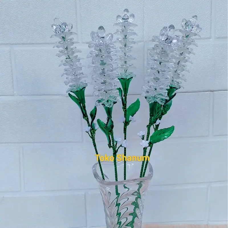 Harga 1 tangkai bunga lavender/ bunga akrilik/ bunga manik 8
