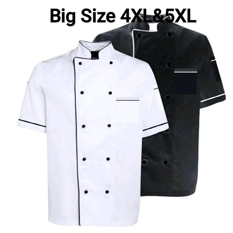 Srm Baju Chef Ukuran Jumbo 4XL & 5XL Bahan Drill pria dan wanita 1