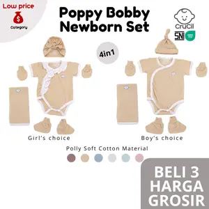 CruCil Factory Poppy Bobby Newborn Set - Baju Bayi Newborn Paket Murah Mommy Parsel