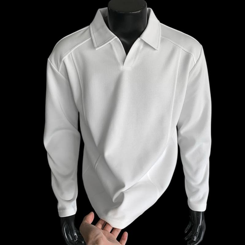 Áo Polo Sweater Form Regular Fit Thun Nỉ 2 Da Unisex Style Thu Đông 2025 Mã 180