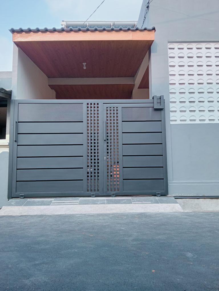 pintu dorong dobble sliding  pull plat besi polos