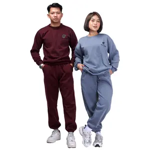 FULLMOON SATU STEL ONESET SWEATER CREWNECK DAN CELANA PANJANG TRAINING JOGGER BAHAN FLEECE TEBAL UNISEX PRIA DAN WANITA Polos Keren