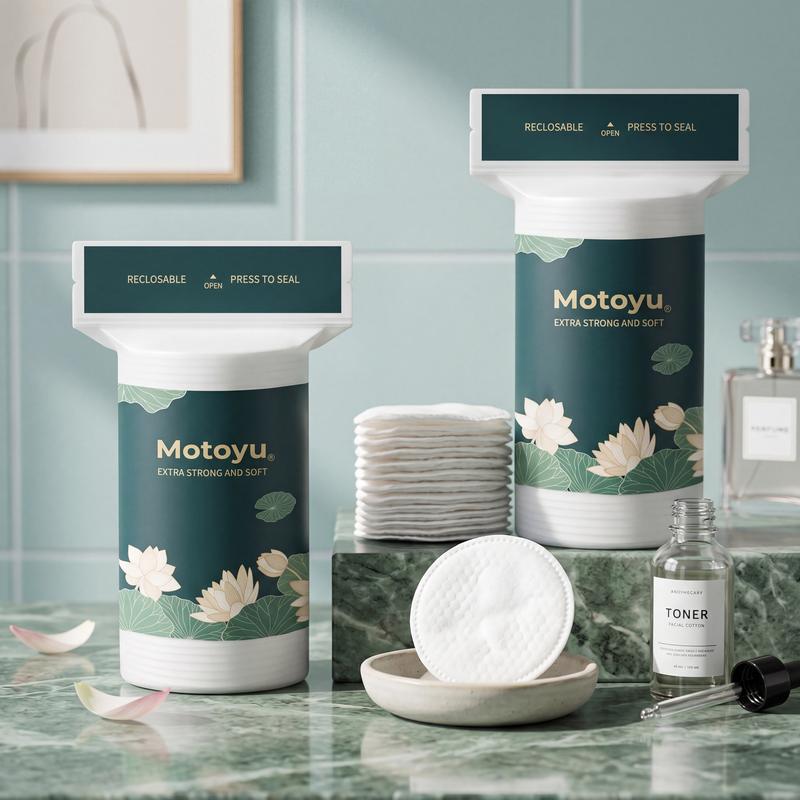 Motoyu - Bông Tẩy Trang Sợi Thực Vật Mềm Mịn Không Xơ Không Bụi Khăn Đa Năng Cho Da Nhạy Cảm An Toàn Dịu Nhẹ