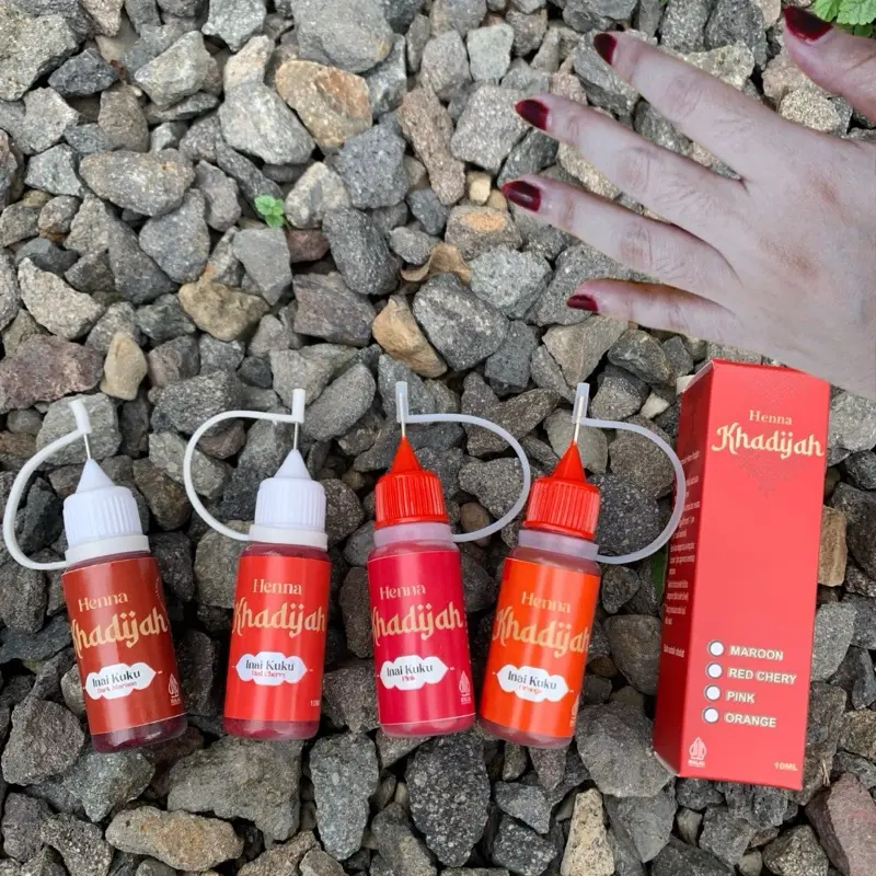 (DAPAT 1PCS) Henna Khadijah premium inai kuku 10 ml Premium Sah untuk Sholat