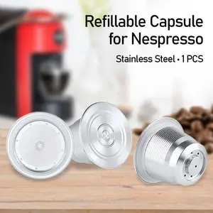 Refillable Capsule Upgrade Stainless 1PCS for Nespresso Silver