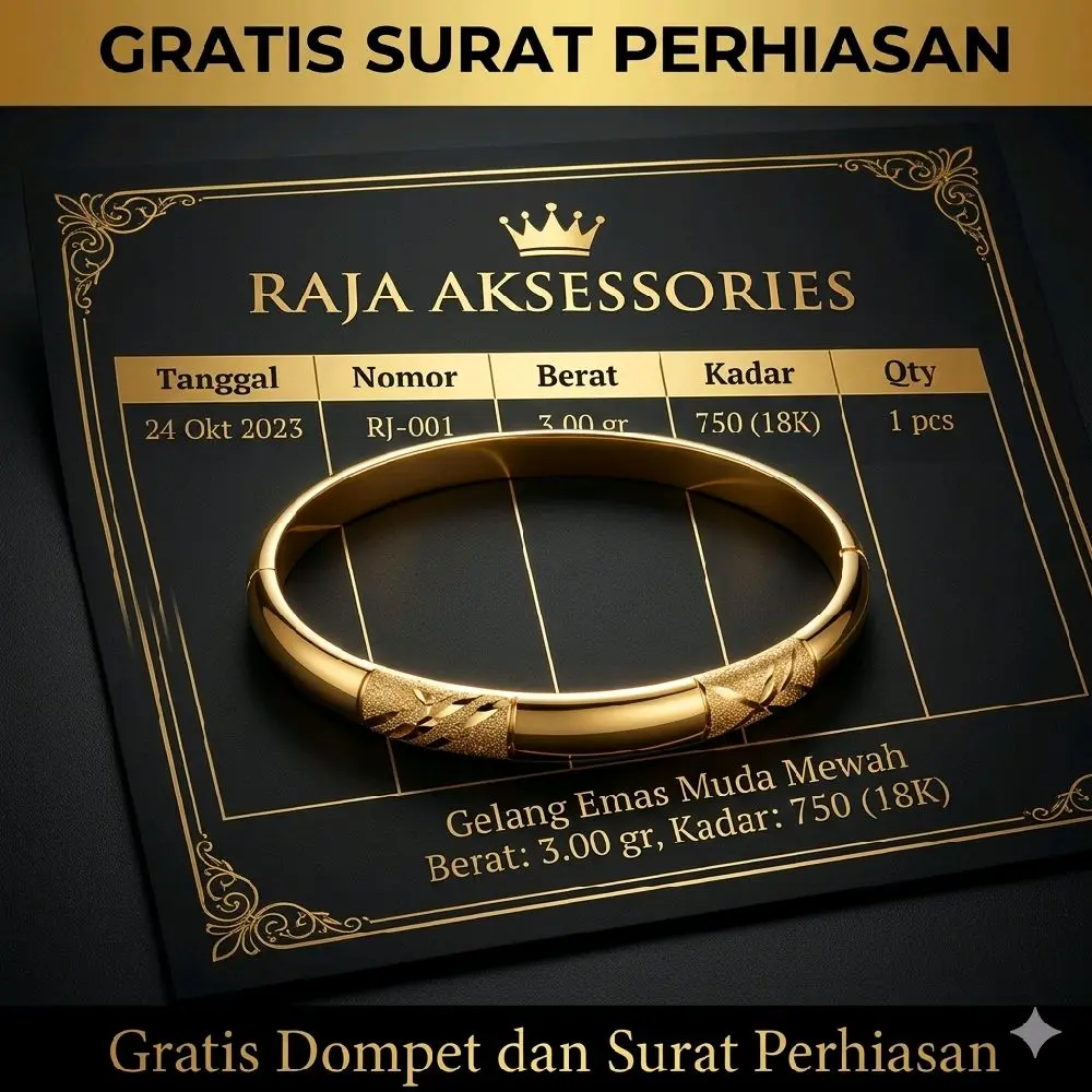 Gelang Tangan Bracelets Wanita Motif Bangle Dengan Lapisan Emas Muda Asli Gratis Dompet Dan Surat Perhiasan Dari Toko