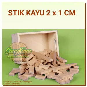 TERMURAH Craft wooden sticks stik kayu 2x1cm kayu bahan craft wood toy