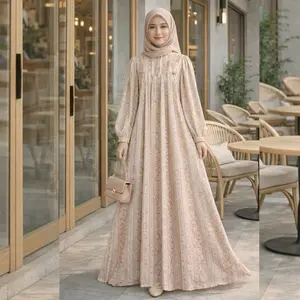 EMICA DRESS By ZIYA ~ Gamis Ceruty Babydoll Full Furing Kondangan