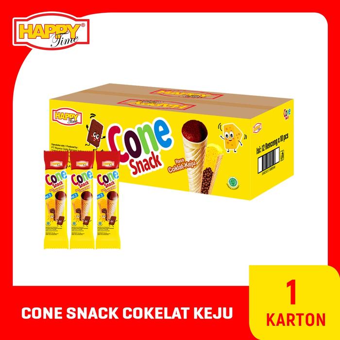 Gambar Happy Time Cone Snack Coklat Keju (1 Karton isi 12 Renceng) dari Happy Time Food Kota Administrasi Jakarta Barat Tokopedia