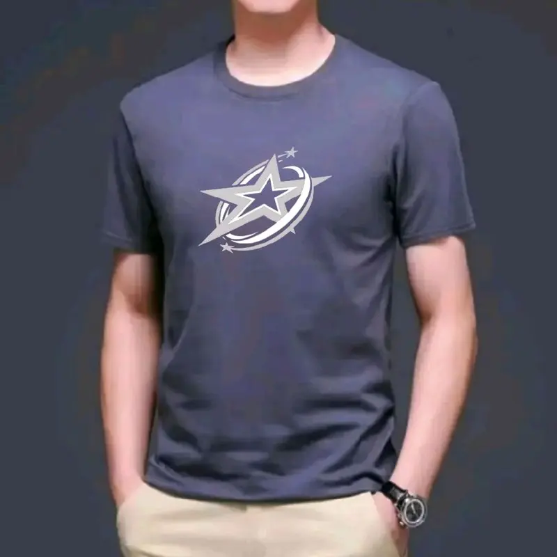 Kaos Oblong Dewasa Cowok Lengan Pendek Motif Bintang Bahan Katun Soft Adem & Nyaman. Sablon Digital Printing DTF 4