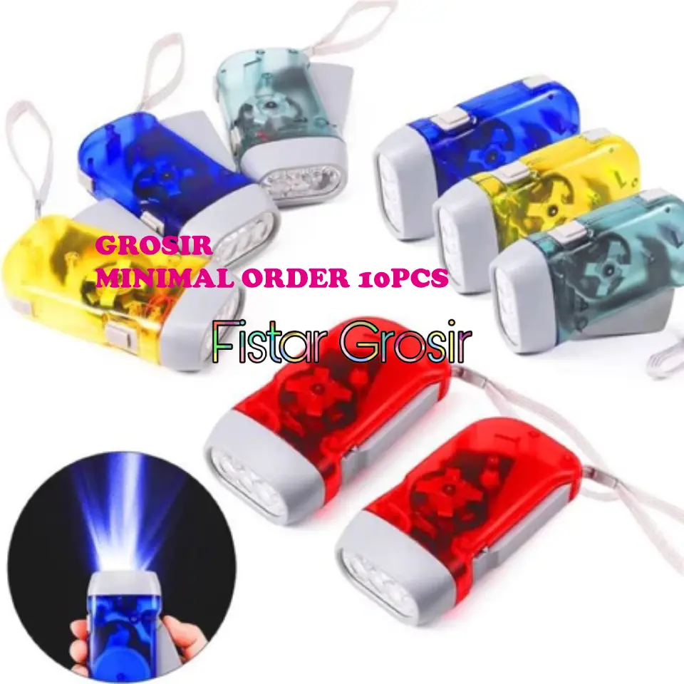 Senter Pompa Tangan Tanpa Baterai / Lampu Penerangan Darurat Untuk Emergency dan Hiking Praktis Fistar Grosir