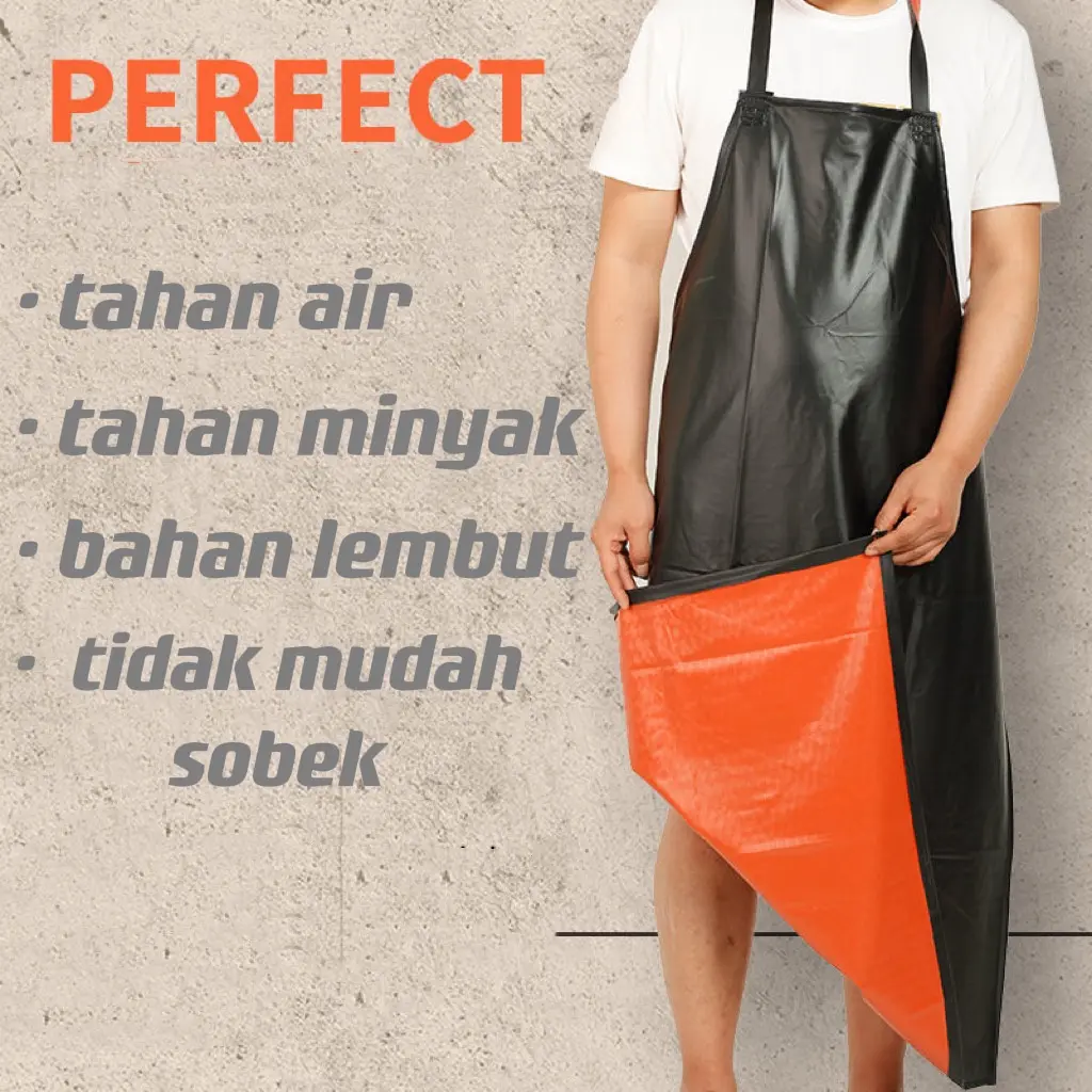 Celemek Panjang PVC Anti Air Apron Unisex Heavy Duty Waterproof For Butchers Kitchen Garden