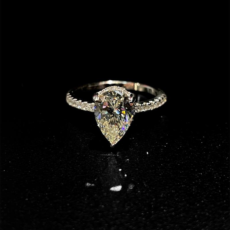  Nhẫn Giọt Nước Eurori dát cắt Pear đá Nam Phi màu vàng trà nhẹ nhàng thanh lịch nhẫn bạc ý chủ hình giọt nước nhẹ nhàng thanh lịch 