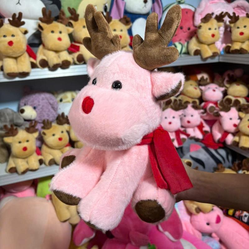   GIÁ MỞ BÁN Gấu tuần lộc  MÀU HỒNG ,búp bê hươu đồ chơi sang trọng 30cm,phụ kiện noel,món quà ngày lễ 