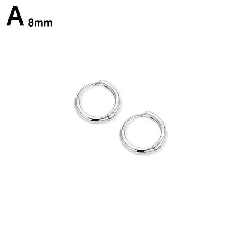 Product Introduction of Khuyên Tai Tròn Bằng Thép Không Gỉ, 2 Chiếc, Dành Cho Nam Và Nữ, Thiết Kế Tối Giản, Khuyên Tai Tròn Nhỏ W1T7 21