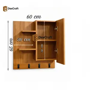 Rak Dinding Kayu Mahoni Minimalis – Lemari Penyimpanan & Gantungan Kayu