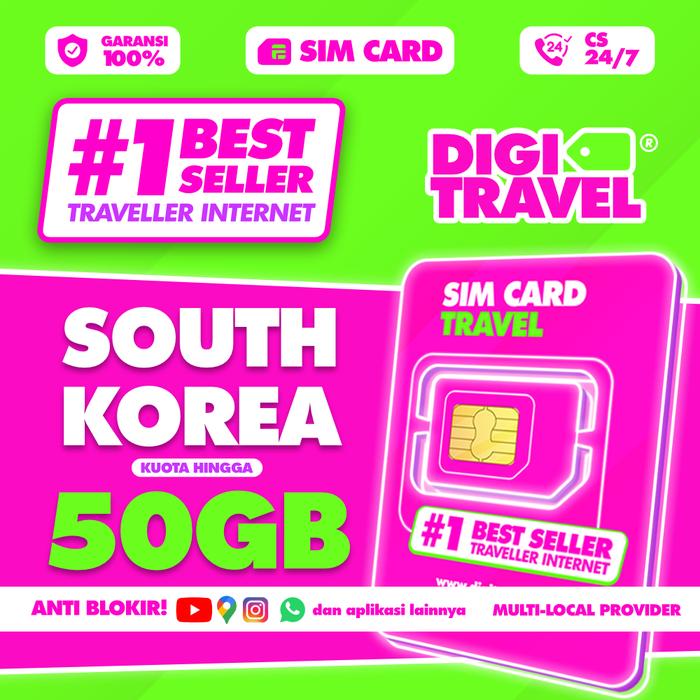 Gambar SIM Card Korea Selatan Kuota Besar Data Internet Roaming Travel | Simcard Korea Selatan South Korea Kuota | Sim Card Simcard Roaming | Internet Roaming | DIGITRAVEL SIM Card Korea Selatan Kuota Besar - 1GB / 3 Hari dari DIGITRAVEL Kota Administrasi Jakarta Timur Tokopedia