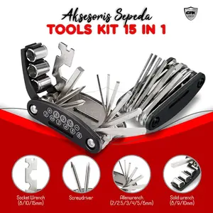 Kunci pas lipat Toolkit Sepeda Motor 16 in 1 Kunci Shock Obeng  TOOL serbaguna