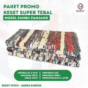 PAKET PROMO - Keset Sumbu Premium Panjang 75cm x 32cm Tebal 3-5cm Menyerap Air & Debu Anti Slip Cocok untuk Kamar Mandi Dapur & Lorong