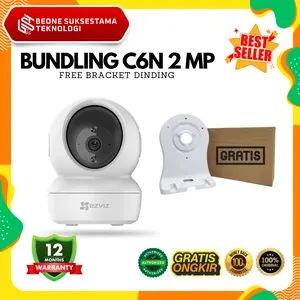 EZVIZ PAKET BUNDLING C6N 2MP Kamera CCTV Wifi Smart Free Bracket Dinding Garansi Resmi 1 Tahun