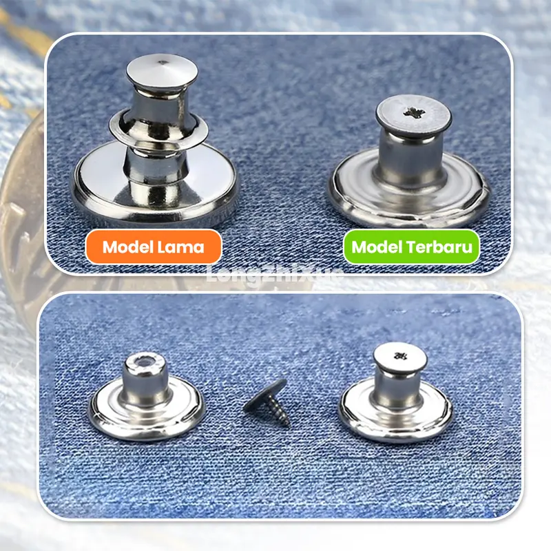 【Obral】Nail jeans kancing pinggang bisa disesuaikan, tidak perlu melubangi untuk mengganti pinggang, tidak perlu menempelkan kancing di pinggang 6