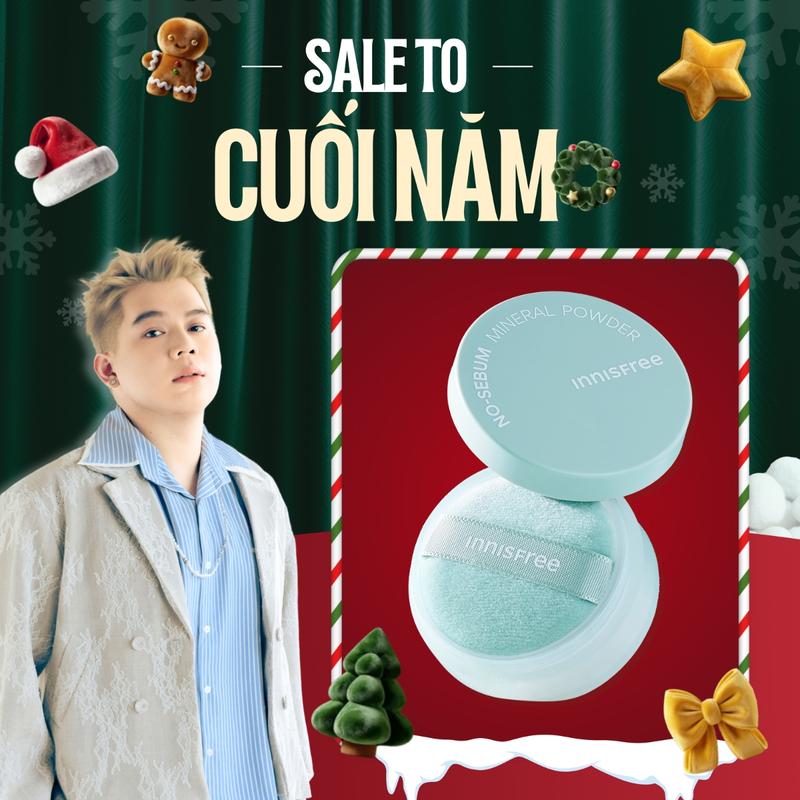   INNISFREE x LONG CHUN  Phấn phủ bột kiềm dầu mịn lì lâu trôi INNISFREE No Sebum Mineral Powder 5g 