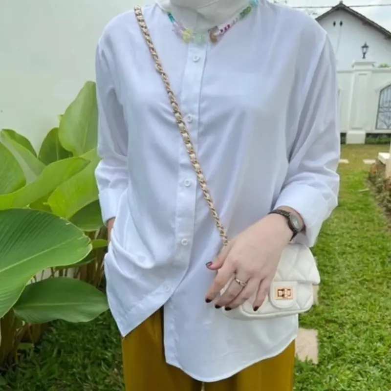 Kemeja Polos Wanita Rayon Twill Lengan Panjang By Zubi Fashion 3