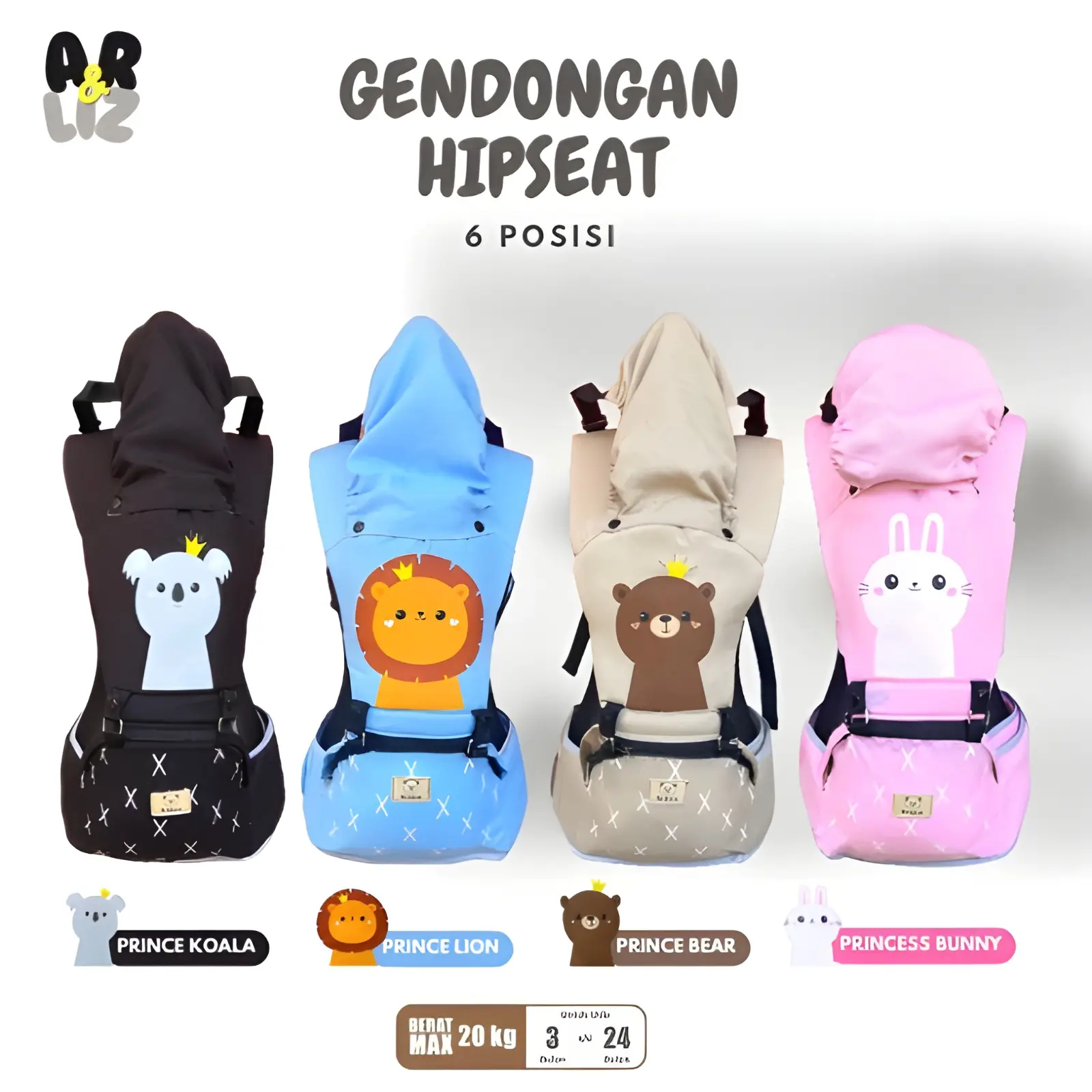 Gendongan Bayi Hipseat Baby 6 Posisi 3 Bulan - 36 Bulan Gendong Flower