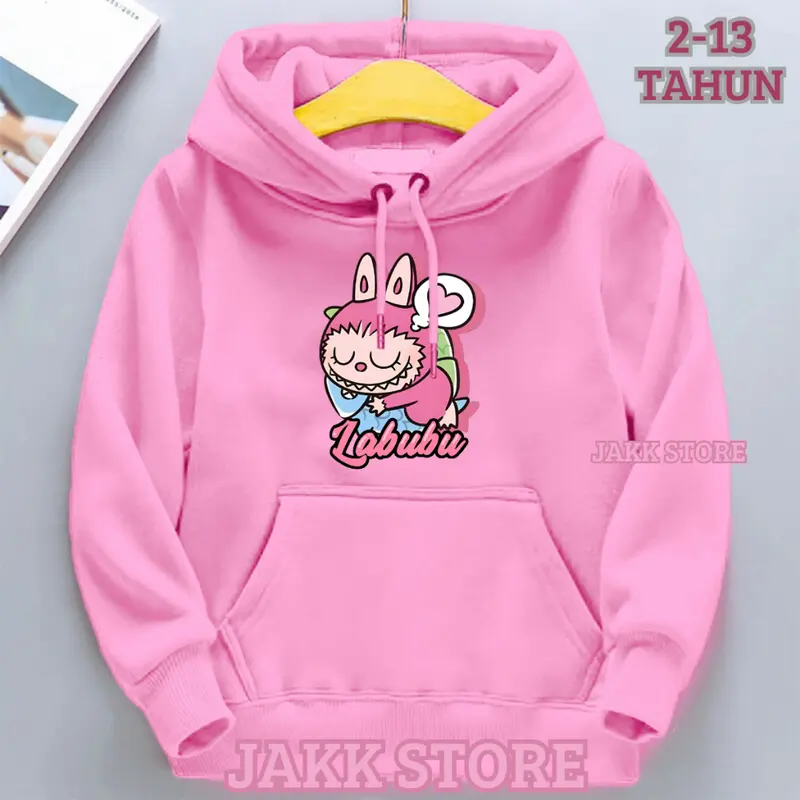 Sweater Hoodie Labubu Anak Laki Laki Perempuan Terbaru Usia 2 3 4 5 6 7 8 9 10 11 12 13 Tahun Jaket Labubu Anak 2