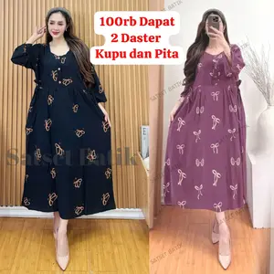 (EXCLUSIVE FIRDA_FASHION) Paket Bundling Isi 2 Daster Chibi Motif Terbaru Lengan 3/4 Bahan Rayon Tebal Adem Lembut Busui Bumil