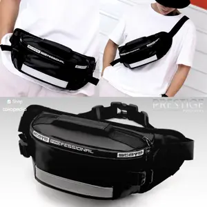 Tas Pinggang Multifungsi Hitam Elegan Slingbag - Tas Selempang Pria Premium Terbaru Waistbag AS