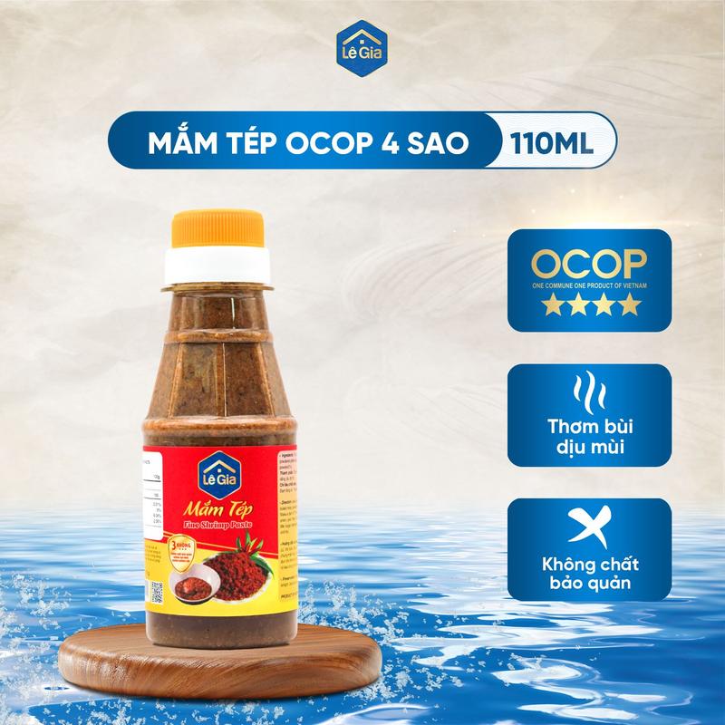 Mắm tép Lê Gia chai nhựa pet 110g Gia Vị Tự nhiên