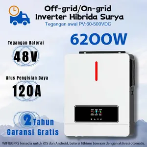 Solstellar 6.2KW 48V Hybrid Solar Inverter Hybrid Grid Tie Hybrid Inverter 450VDC Max Pv Input Built in 120A MPPT Solar Charger Controller