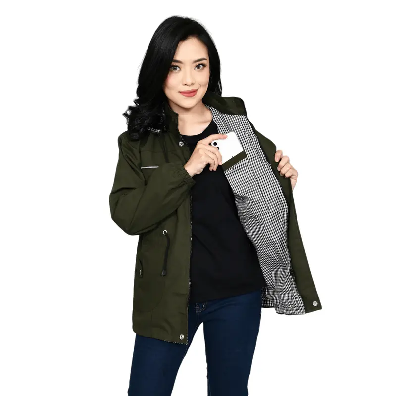 Jacket Wanita Korean Style Oversize Jumbo Import Tebal Ukuran M Sampai 4XL Merah Maroon 2