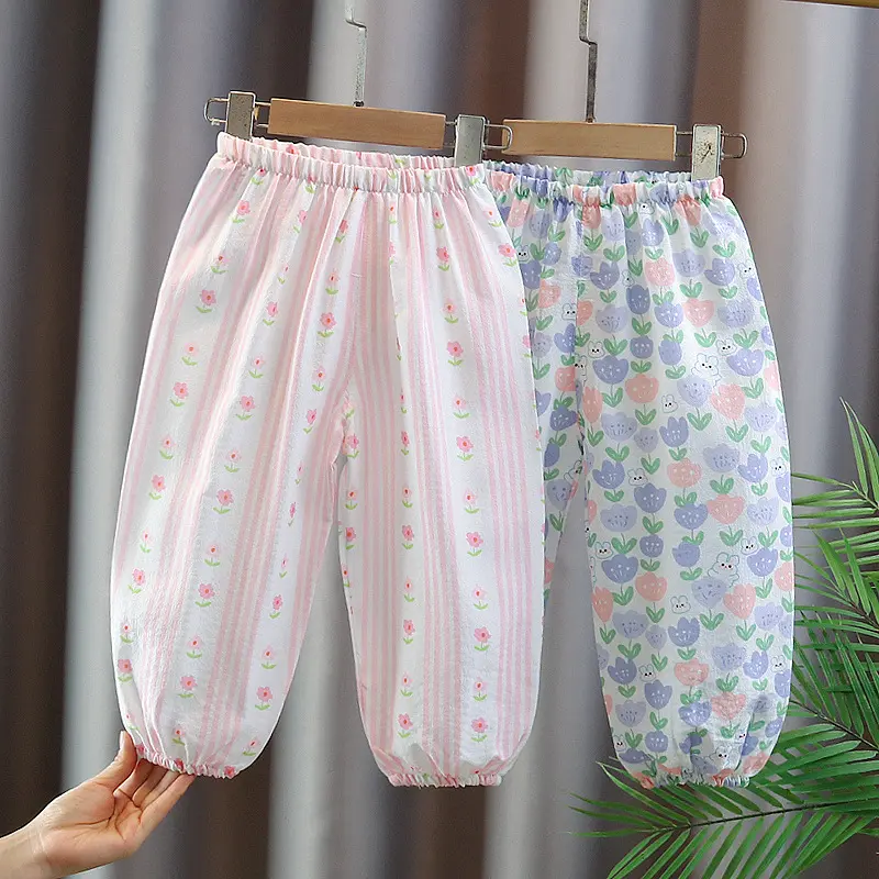 Baby Organic Cotton Pants Newborn Toddlers Girl Pants Casual Harem Pants Spring Summer Cute Soft Muslin Clothes Pants Capris