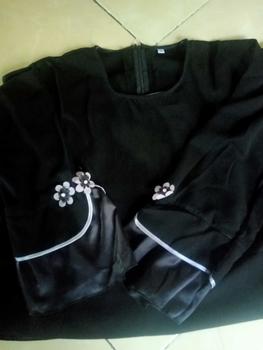 Product Review of Yesha Flowers Abaya by fanny.beauty.id  Kombinasi Satin Polos  Mewah  Dress  Gamis  Wanita Muslim Bunga  Cantik from S**g R**o 1