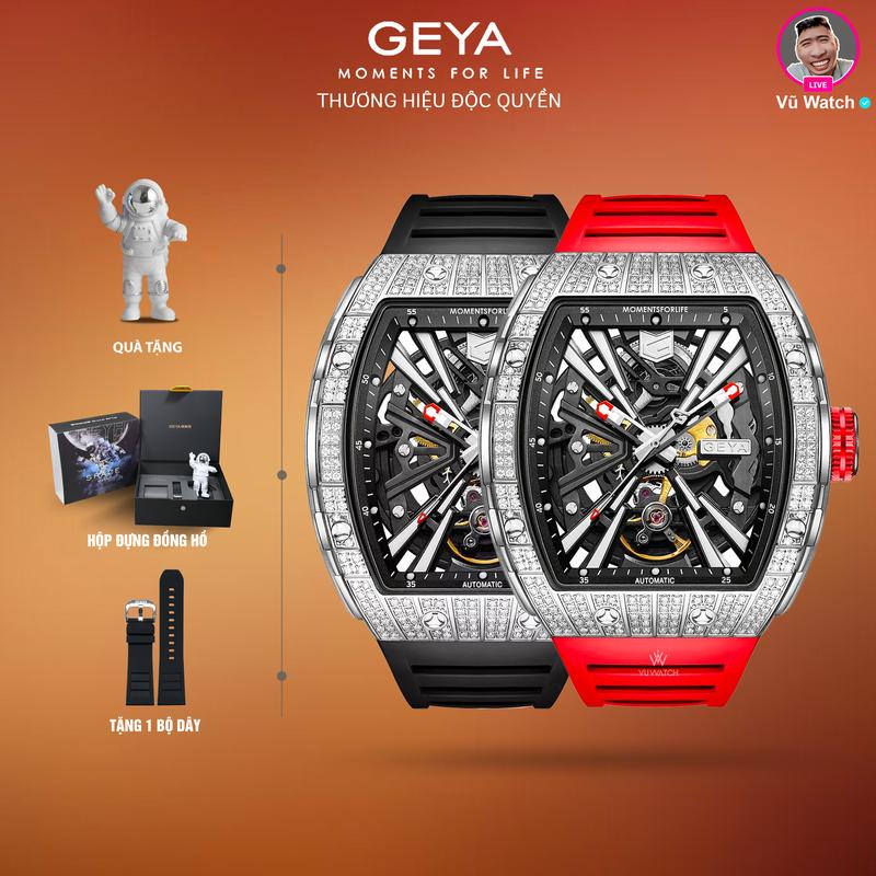 Đồng hồ cơ nam GEYA G78153 8284 | Tặng 1 bộ dây hộp đựng 1 mô hình phi hành gia 1 lần thay kính miễn phí
