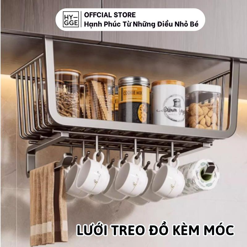  Khay lưới sắt để đồ dưới tủ bếp kèm thanh gài chắc chắn kệ khung gài treo gon gàng chịu lực tốt 