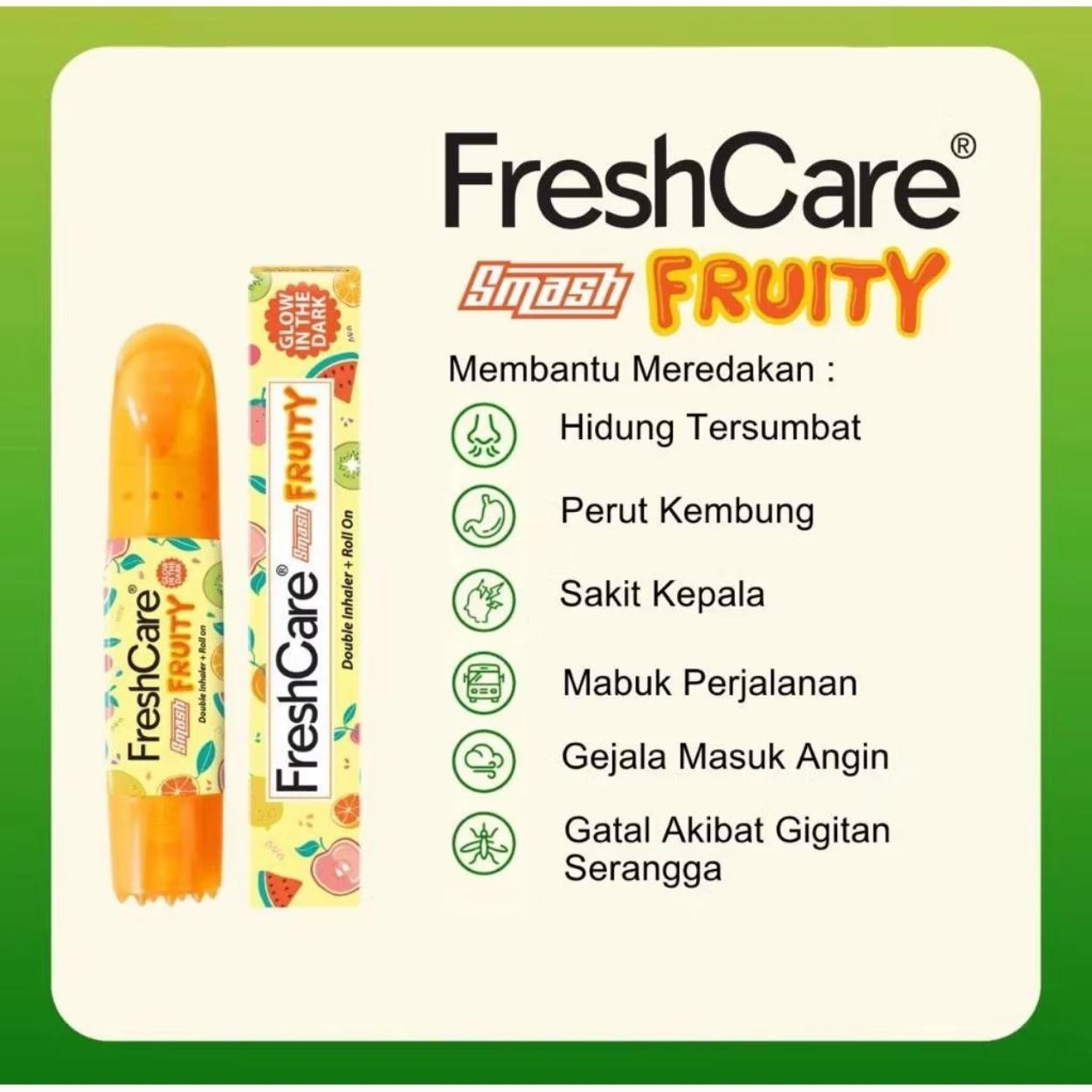 Fresh Care Smash Matcha / Fruity / Hot Aromatherapy 8ml Double Inhaler + Kerokan + Roll On + Pijat