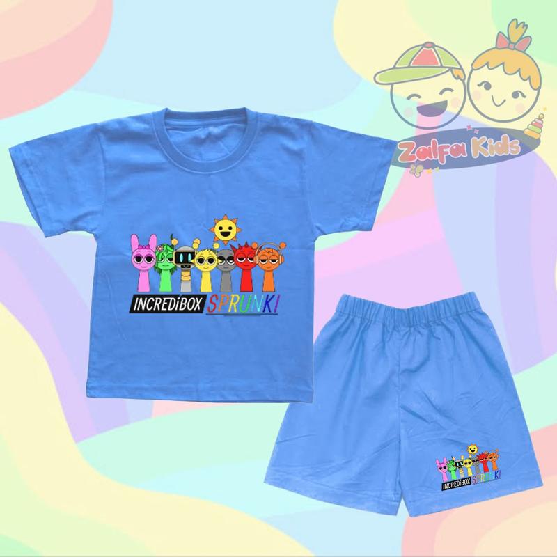 Setelan Anak Sprunki Incredibox Karakter Setelan Kaos & Celana Anak One Set 5