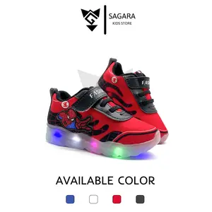 Setyawan- Sepatu Anak Laki-laki Sneakers Ultimate Spiderman / Sepatu LED Menyala anak Terbaru