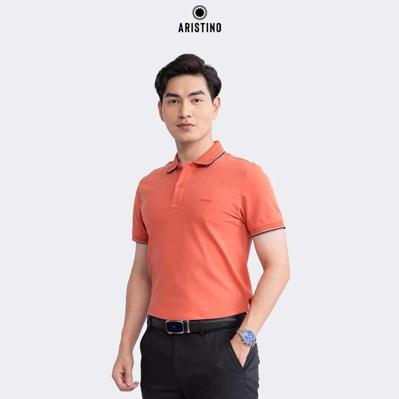 Aristino Áo Polo Nam Slim Fit APS037S3 Chất Liệu Cotton Organic Co Giãn Thoải Mái